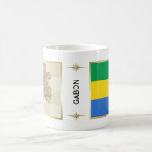 Gabon Flag + Karte Tasse (Mittel)