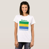 Gabon Flag + Karte + Text T - Shirt (Vorne ganz)