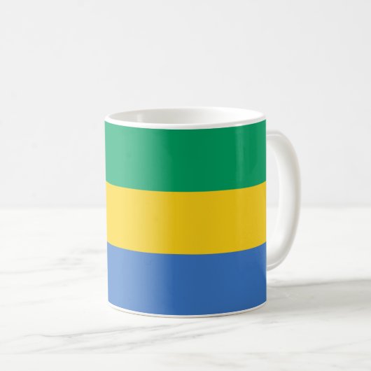 Gabon Flag Keramik Tasse (VorderseiteRechts)
