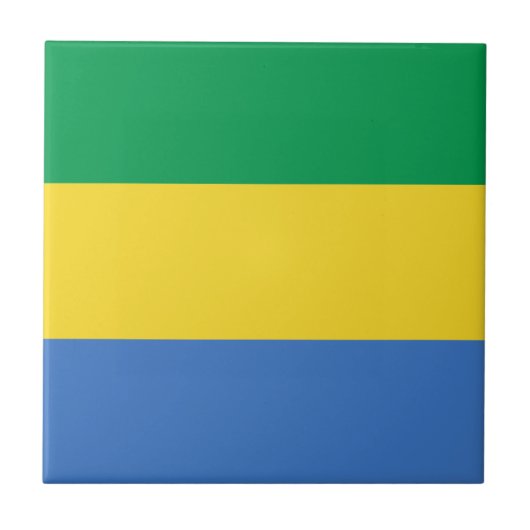 Gabon Flag Keramik Tile Fliese (Vorderseite)