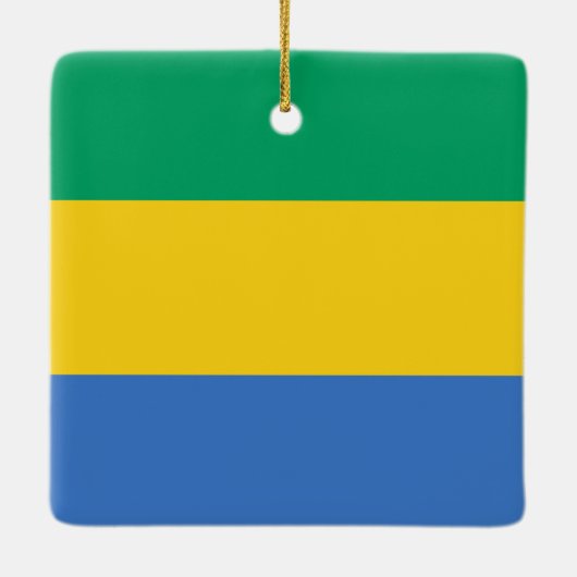Gabon Flag Keramikornament (Rückseite)