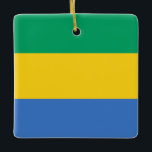 Gabon Flag Keramikornament<br><div class="desc">Anpassbare World Flag Produkte - Bitte fühlen Sie sich frei,  Ihren eigenen Text hinzuzufügen.</div>
