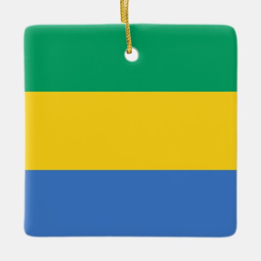 Gabon Flag Keramikornament (Vorderseite)