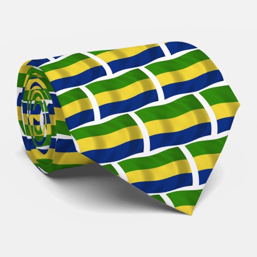 Gabon Flag Krawatte (Gerollt)