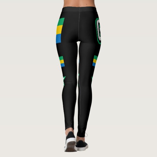 Gabon Flag Leggings (Rückseite)