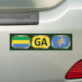 Gabon Flag Map Code Autoaufkleber (Auf Auto)