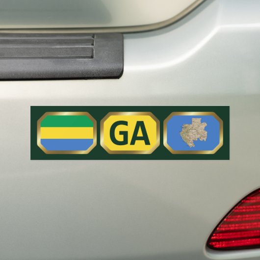 Gabon Flag Map Code Autoaufkleber (Auf Auto)