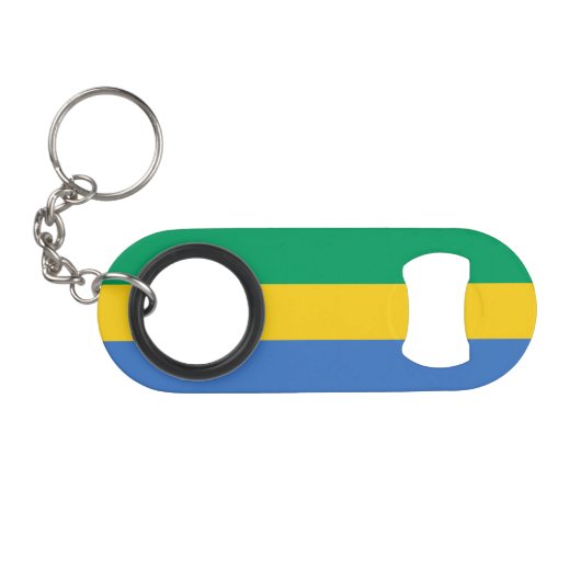 Gabon Flag Mini Flaschenöffner (Vorderseite (Horizontal))