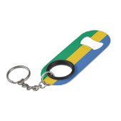 Gabon Flag Mini Flaschenöffner (Vorderseite Schrägansicht)