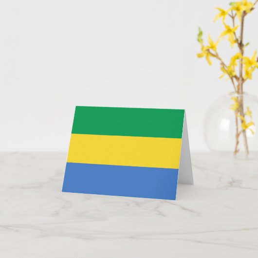 Gabon Flag Notecard Karte (Gelbe Blume)