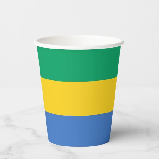Gabon Flag Pappbecher (Vorderseite)