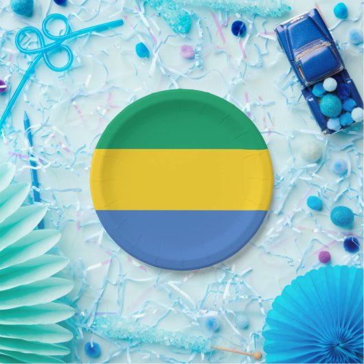Gabon Flag Pappteller (Party)