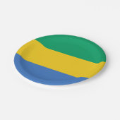Gabon Flag Pappteller (Schrägansicht)