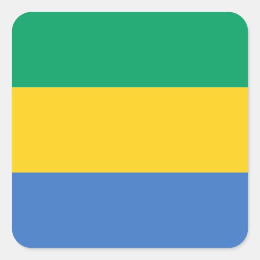 Gabon Flag Quadratischer Aufkleber (Vorderseite)
