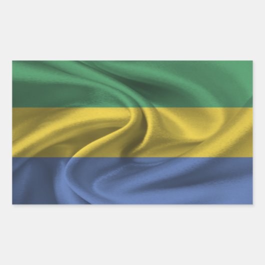 Gabon Flag Rechteckiger Aufkleber (Vorderseite)