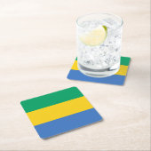 Gabon Flag Rechteckiger Pappuntersetzer (Vor Ort)