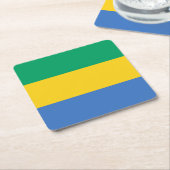 Gabon Flag Rechteckiger Pappuntersetzer (angewinkelt)