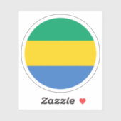 Gabon Flag Round Sticker (Blatt)