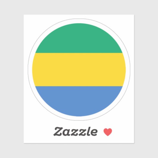 Gabon Flag Round Sticker (Blatt)