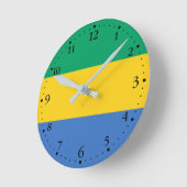 Gabon Flag Runde Wanduhr (Winkel)