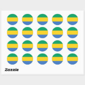 Gabon Flag Runder Aufkleber (Blatt)