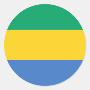 Gabon Flag Runder Aufkleber