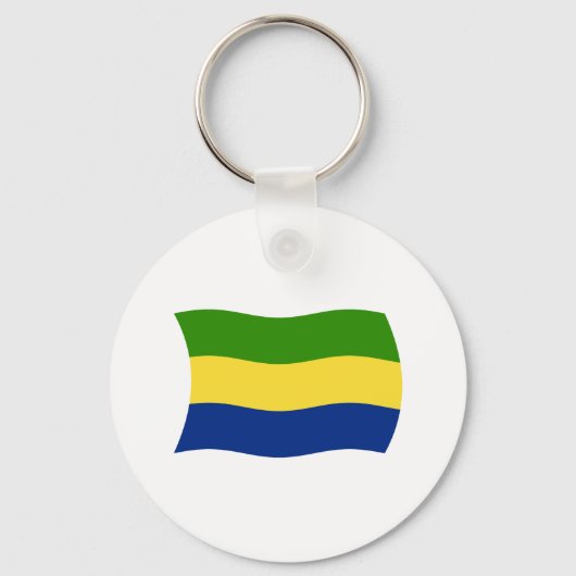 Gabon Flag Schlüsselanhänger (Vorderseite)