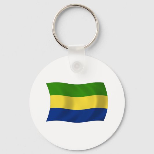 Gabon Flag Schlüsselanhänger (Vorderseite)