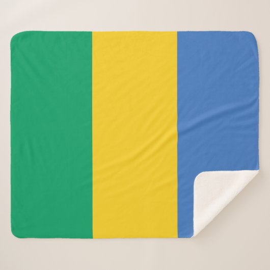 Gabon Flag Sherpadecke (Vorderseite (Horizontal))