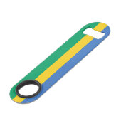 Gabon Flag Speed Flaschenöffner (Vorderseite Schrägansicht)