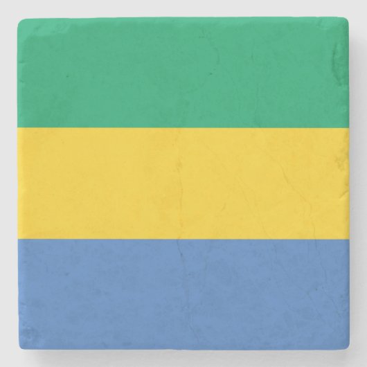Gabon Flag Steinuntersetzer (Vorderseite)
