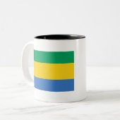 Gabon Flag Zweifarbige Tasse (Vorderseite Links)