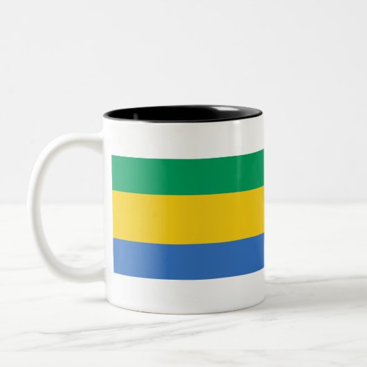 Gabon Flag Zweifarbige Tasse (Links)
