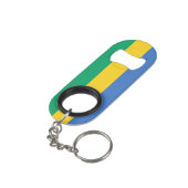 Gabon National Pride Patriotic Mini Flaschenöffner (Rückseite Schrägansicht)