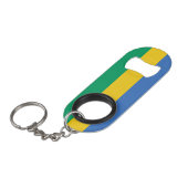 Gabon National Pride Patriotic Mini Flaschenöffner (Vorderseite Schrägansicht)