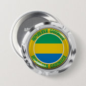 Gabon Round Emblem Button (Vorne & Hinten)