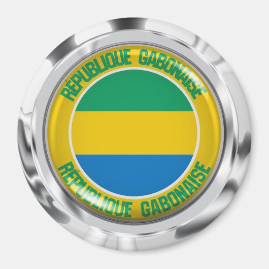 Gabon Round Emblem Magnet (Vorne)