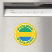 Gabon Round Emblem Magnet (In Situ (Geschirrspüler))