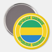 Gabon Round Emblem Magnet (Vorderseite/Rückseite)