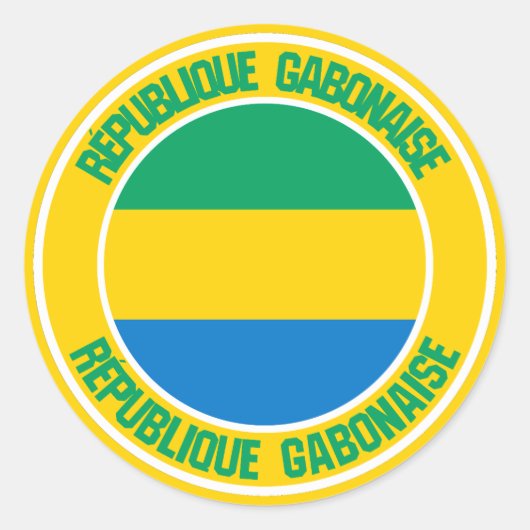 Gabon Round Emblem Runder Aufkleber (Vorderseite)