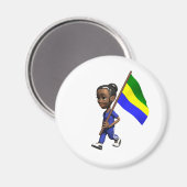 Gabonese Girl Magnet (Vorderseite/Rückseite)