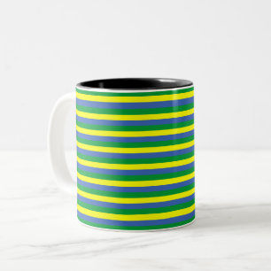 Gabonflagge Streifen Land Symbol grün blau Yello Zweifarbige Tasse
