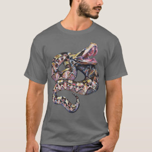 Gaboon Viper Snake Design on White T-Shirt