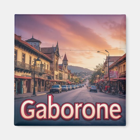 Gaborone Botswana City Stolz 📍 Magnet (Vorne)