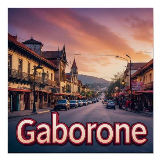 Gaborone Botswana City Stolz 📍 Poster (Vorderseite)