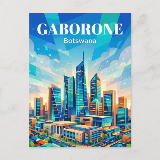 Gaborone CBD Botswana Postkarte (Vorderseite)