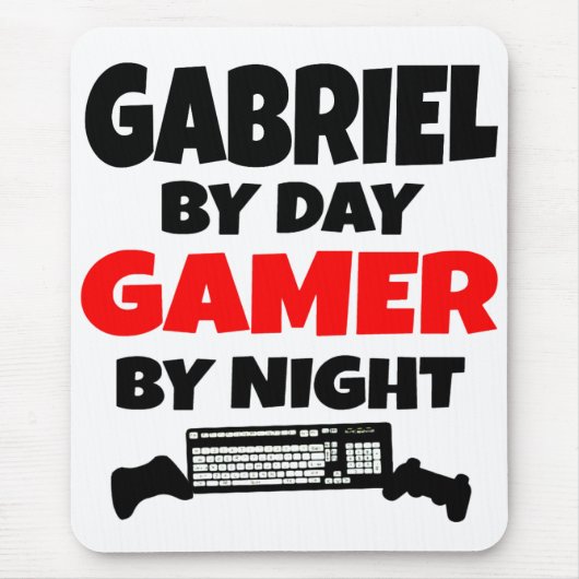 Gabriel by Day Gamer by Night Mousepad (Vorne)
