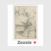 Gabriel J. de St-Aubin: Drei junge Frauen Zeichnen Aufkleber (Blatt)