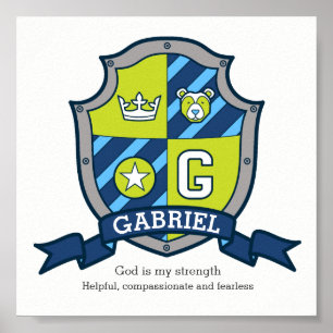 Gabriel Jungs Name bedeutet Heraldry Bären Wappen Poster