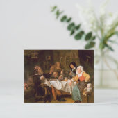 Gabriel Metsu - Das Fest des Bean King Postkarte (Stehend Vorderseite)